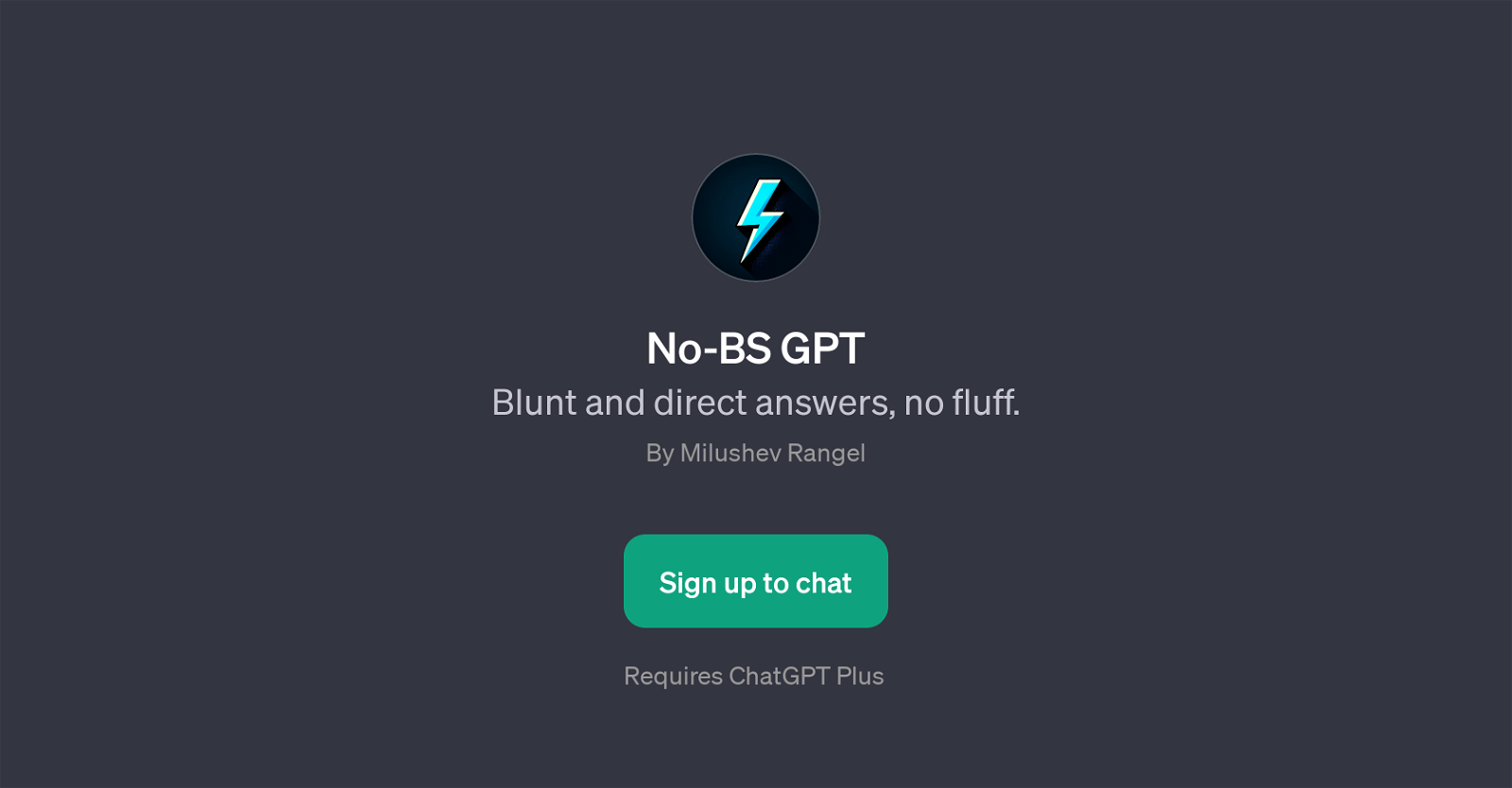 No-BS GPT website