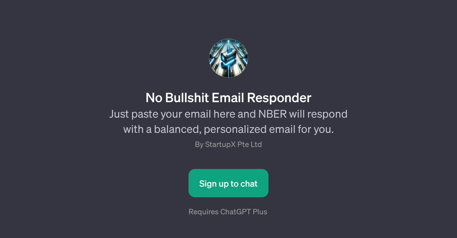No Bullshit Email Responder website