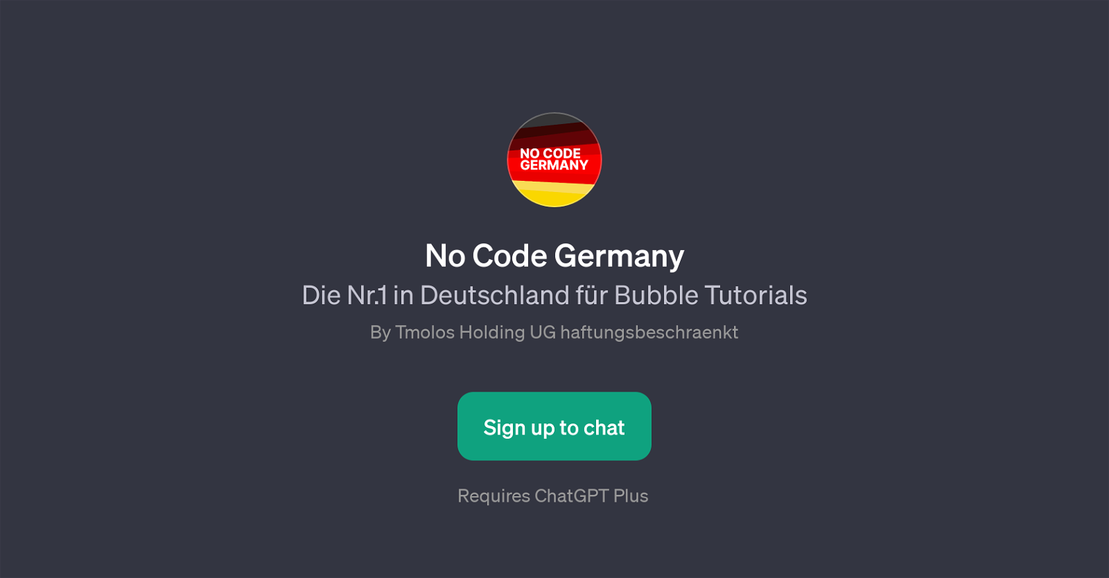 No Code Germany GPT website