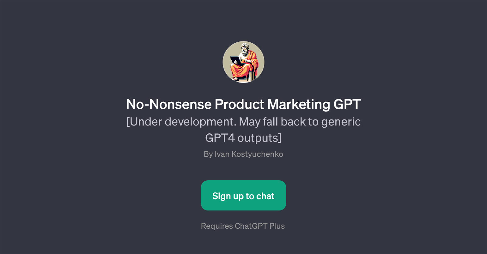 No-Nonsense Product Marketing GPT website