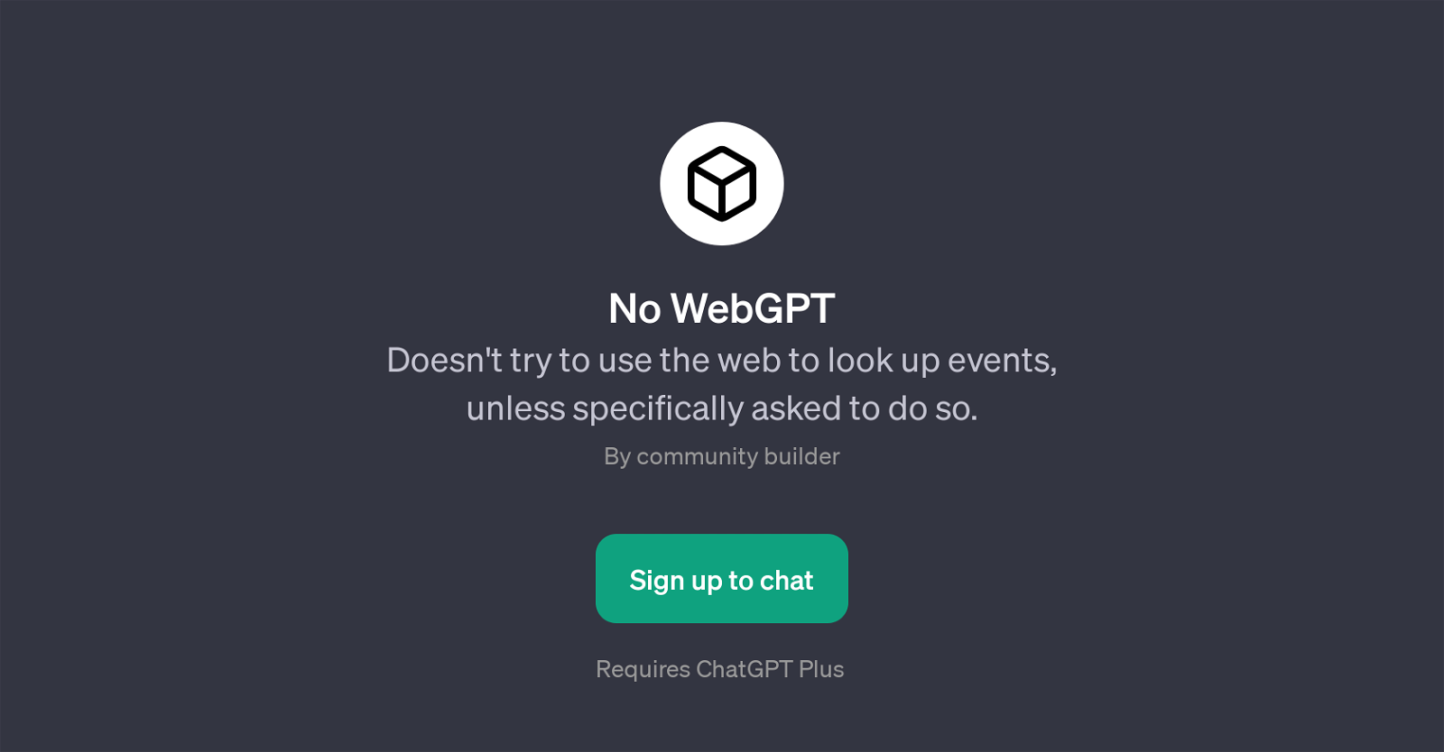 No WebGPT website