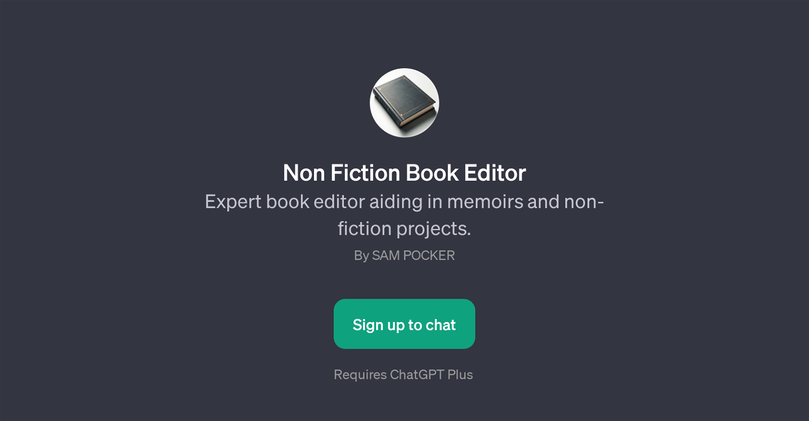 Non Fiction Book Editor website