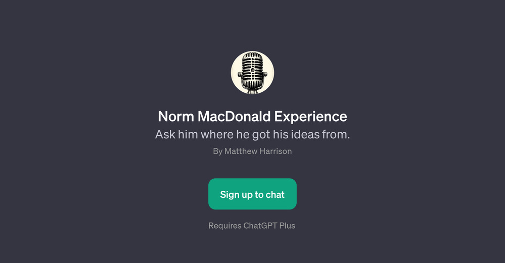 Norm MacDonald Experience website
