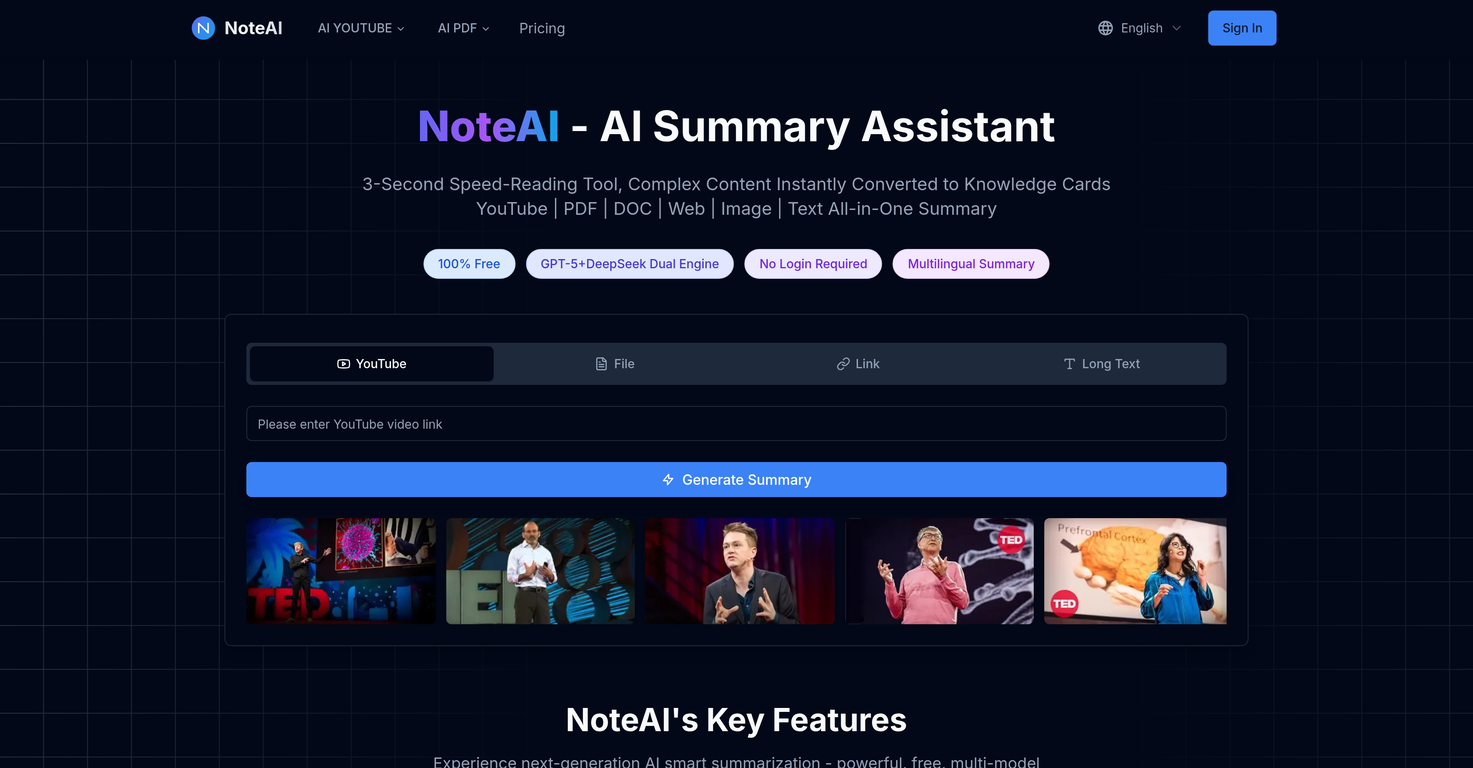 NoteAI website
