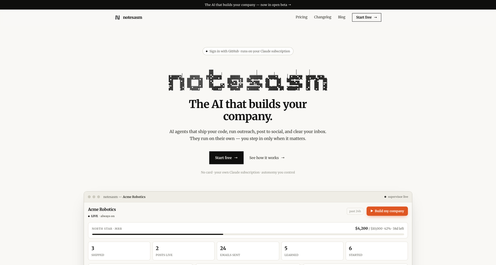 notes.asm website