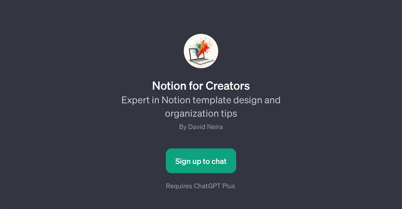 Notion for Creators website