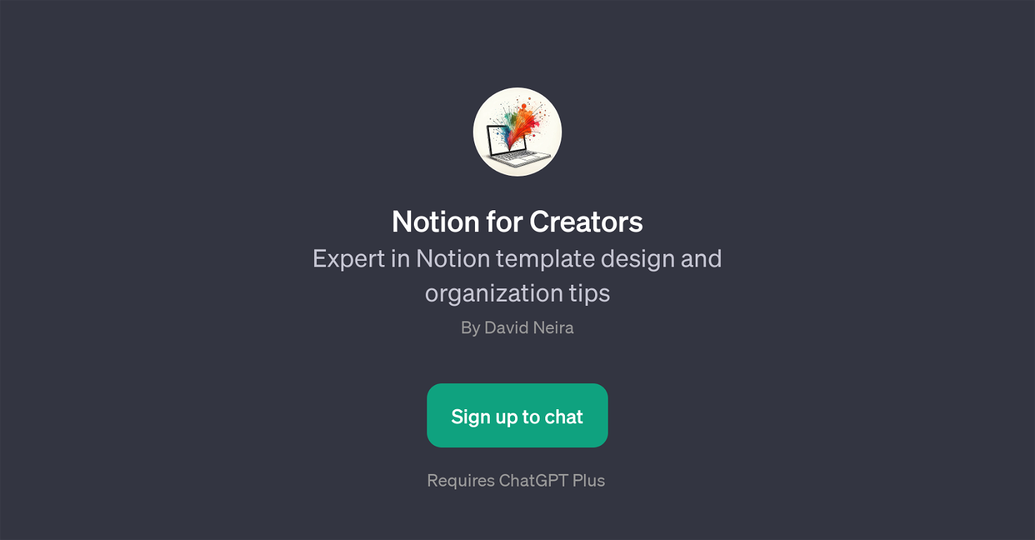 Notion for Creators website