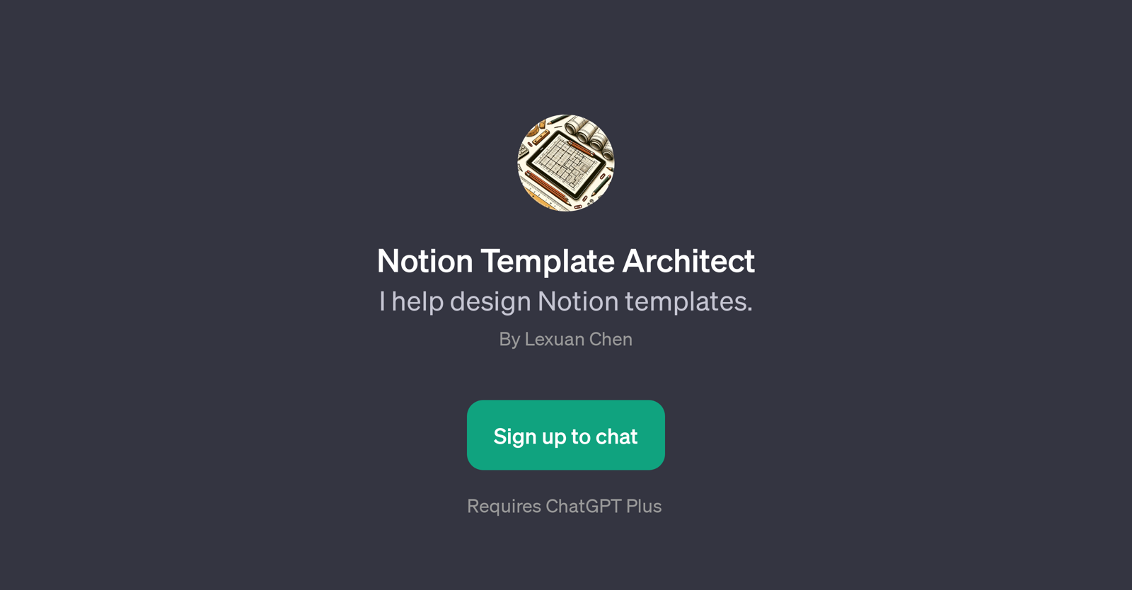 Notion Template Architect website