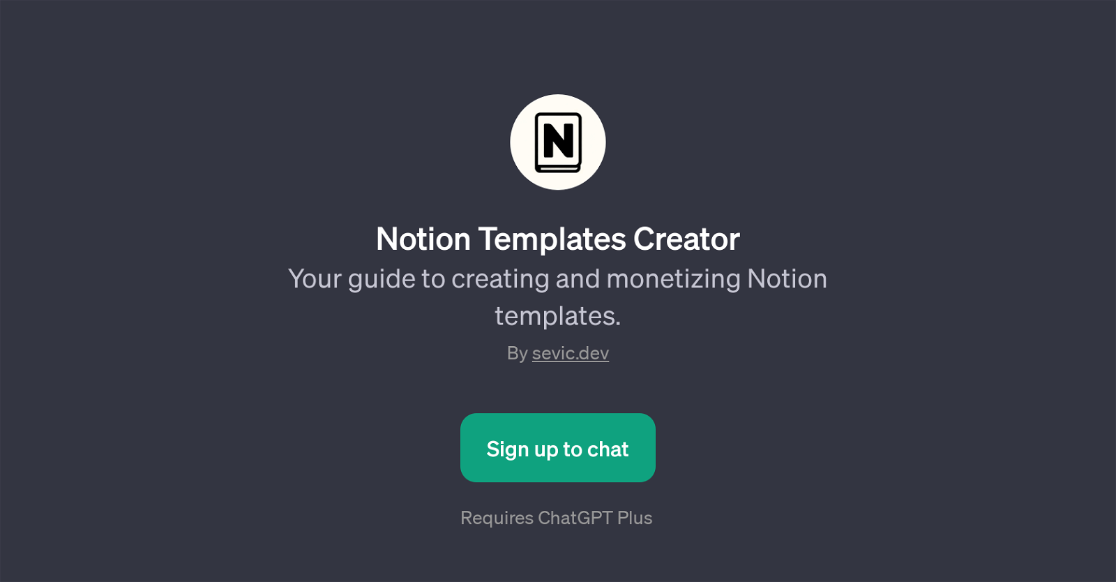 Notion Templates Creator website