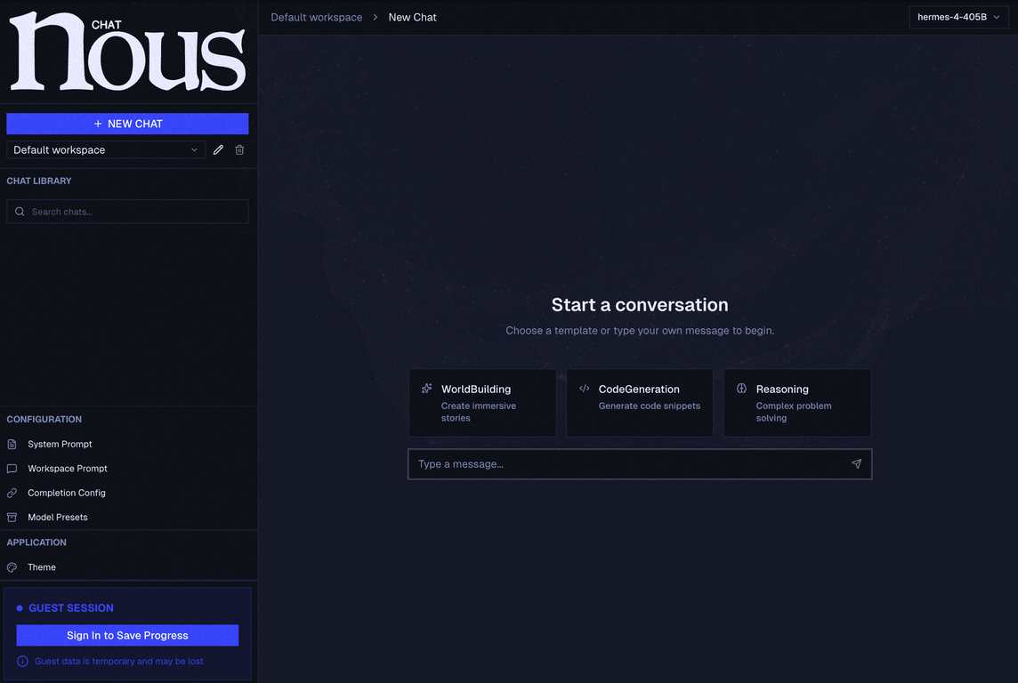 Nous Chat website