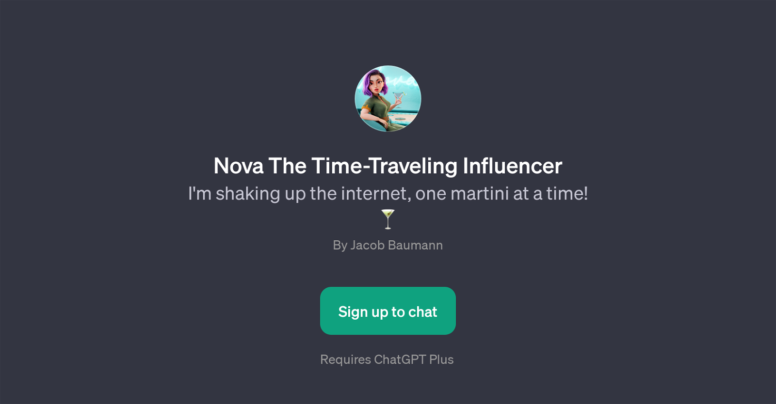 Nova The Time-Traveling Influencer website