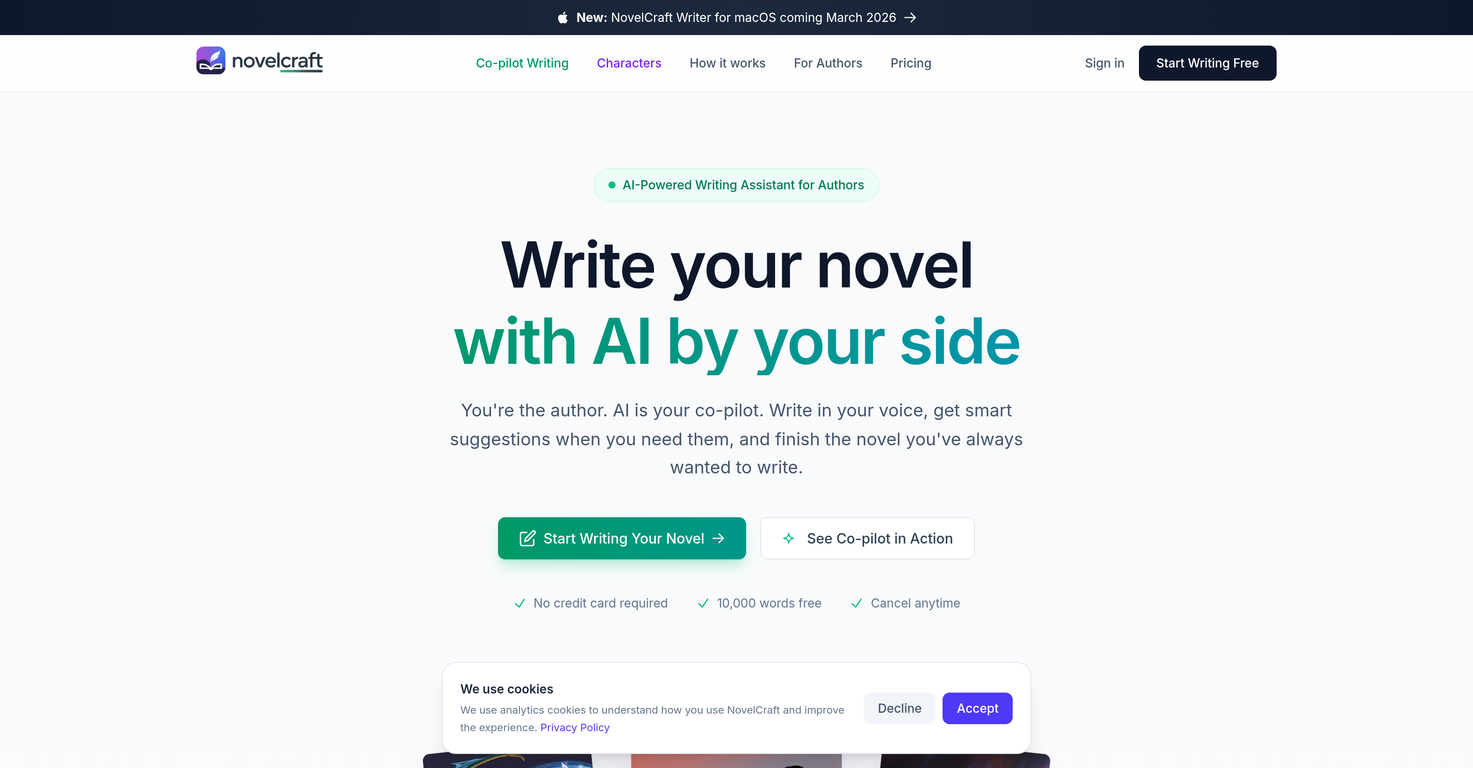 NovelCraft website