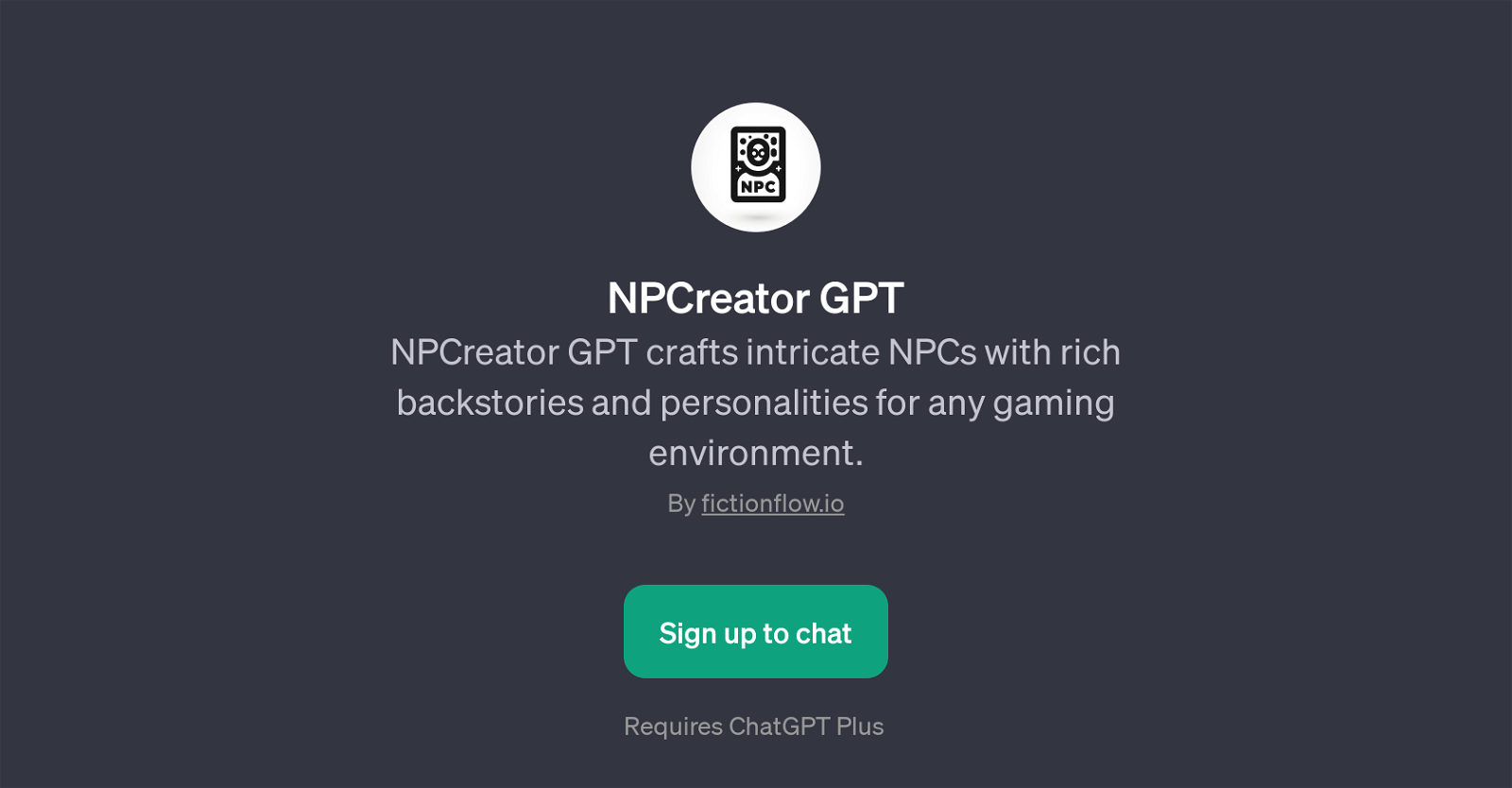 NPCreator GPT website