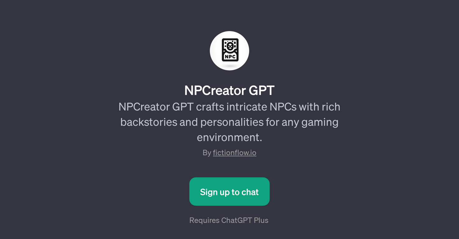 NPCreator GPT website