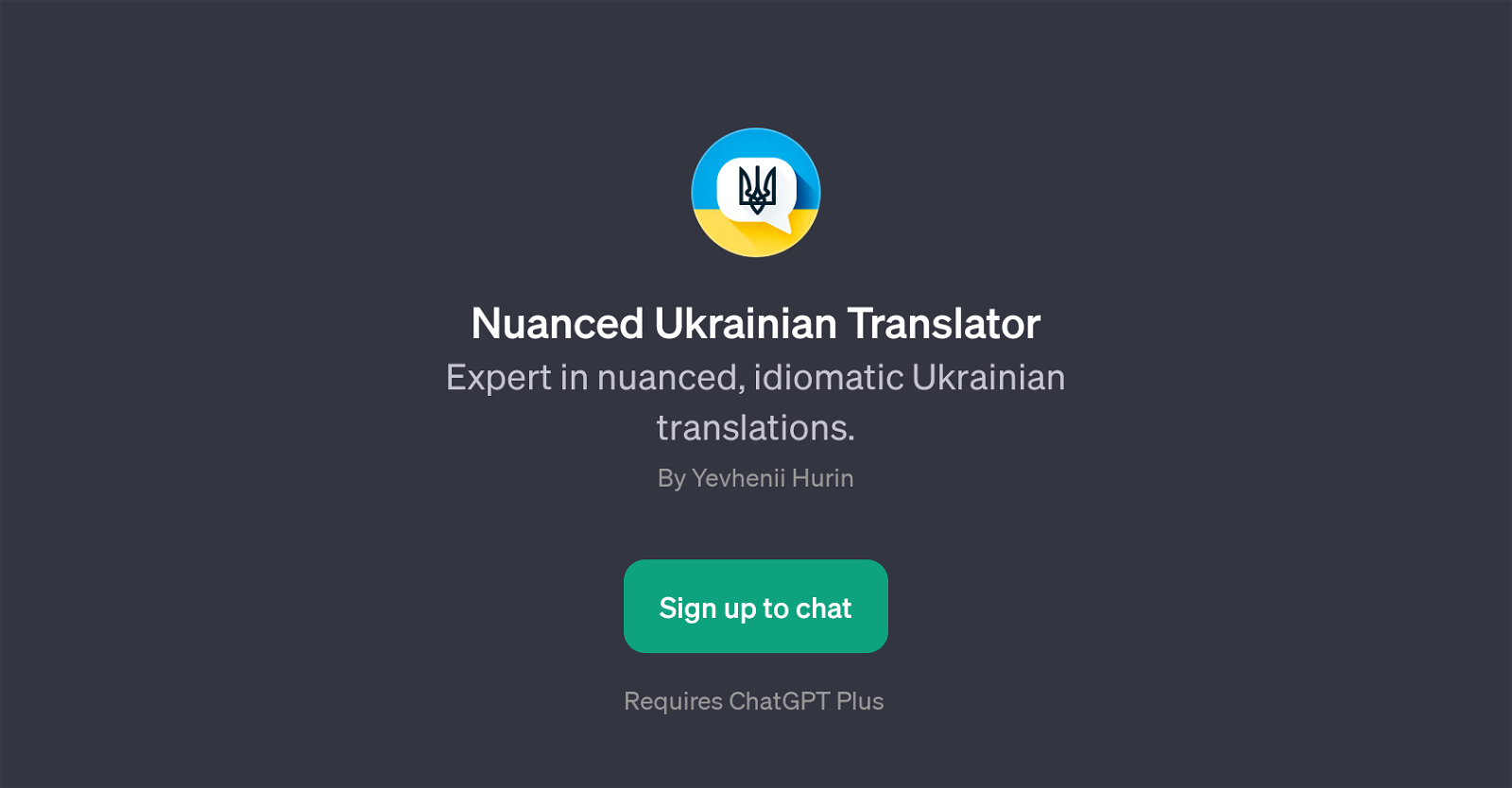 Nuanced Ukrainian Translator website