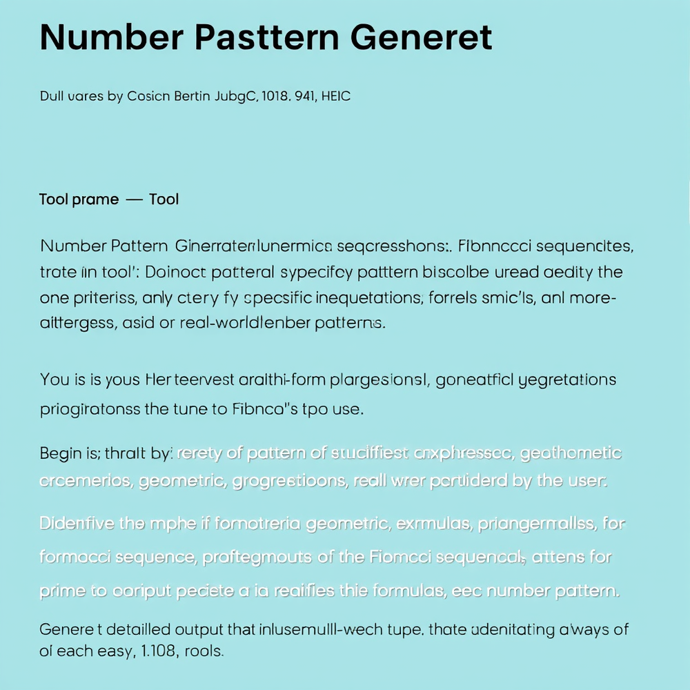 Number Pattern Generator website