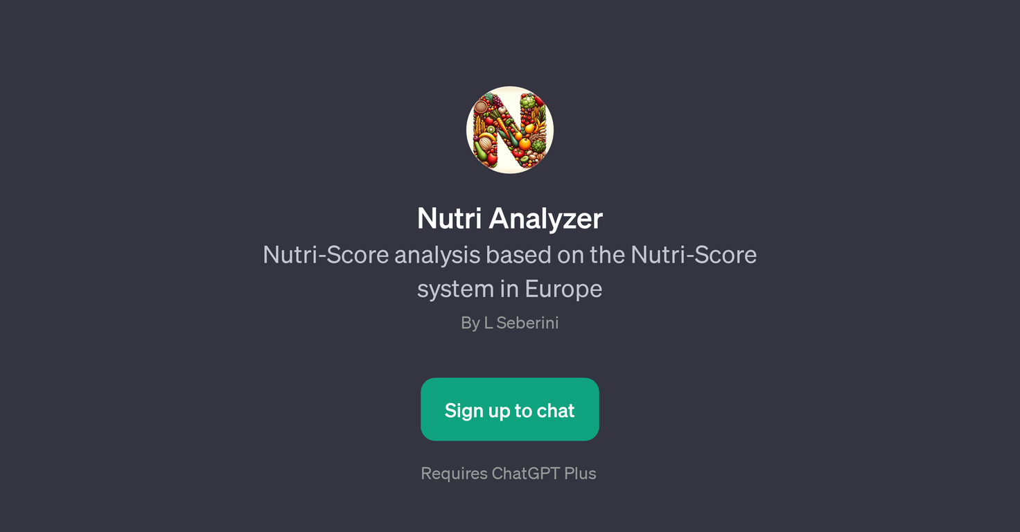 Nutri Analyzer website