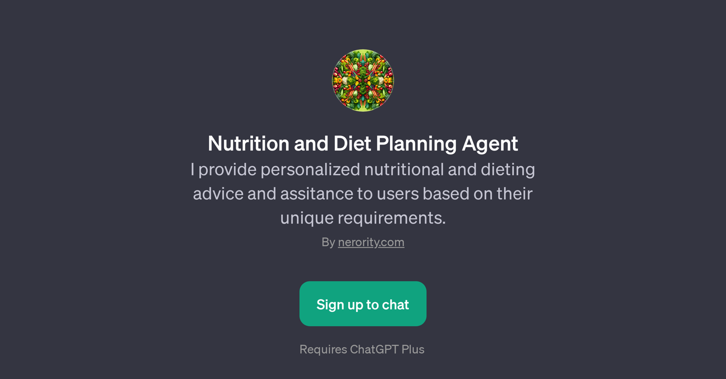 Nutrition and Diet Planning Agent website