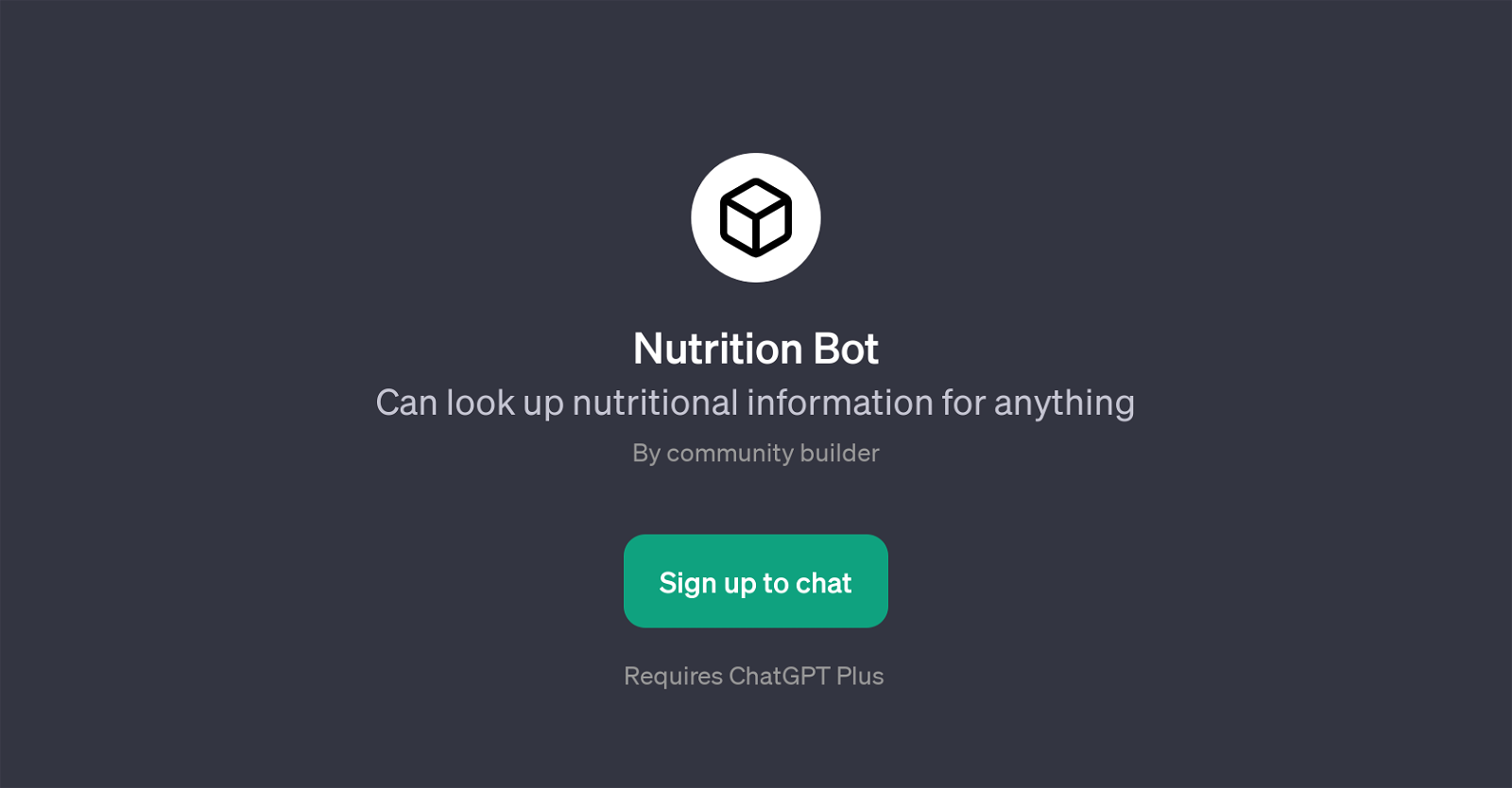 Nutrition Bot website