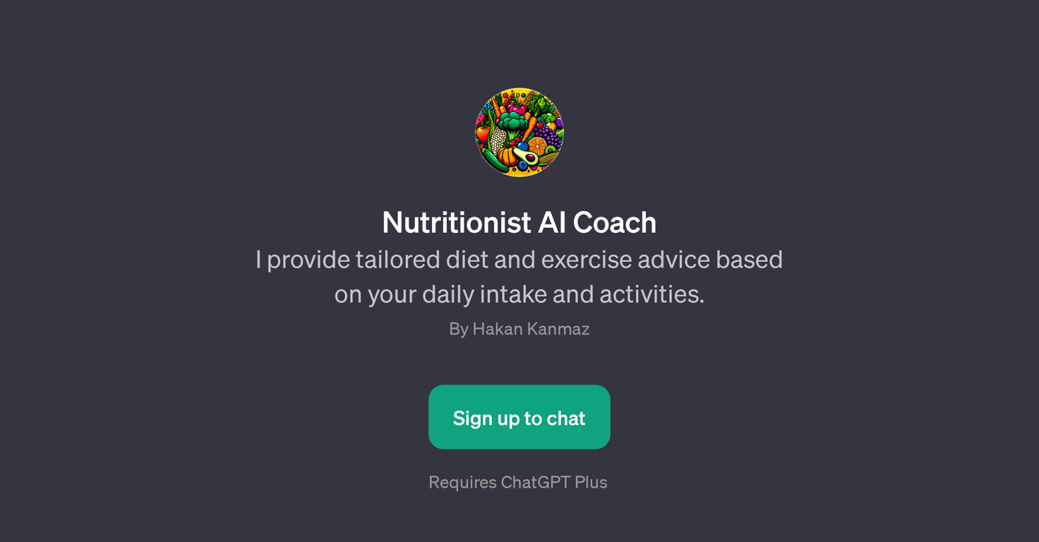 Nutritionist AI Coach website
