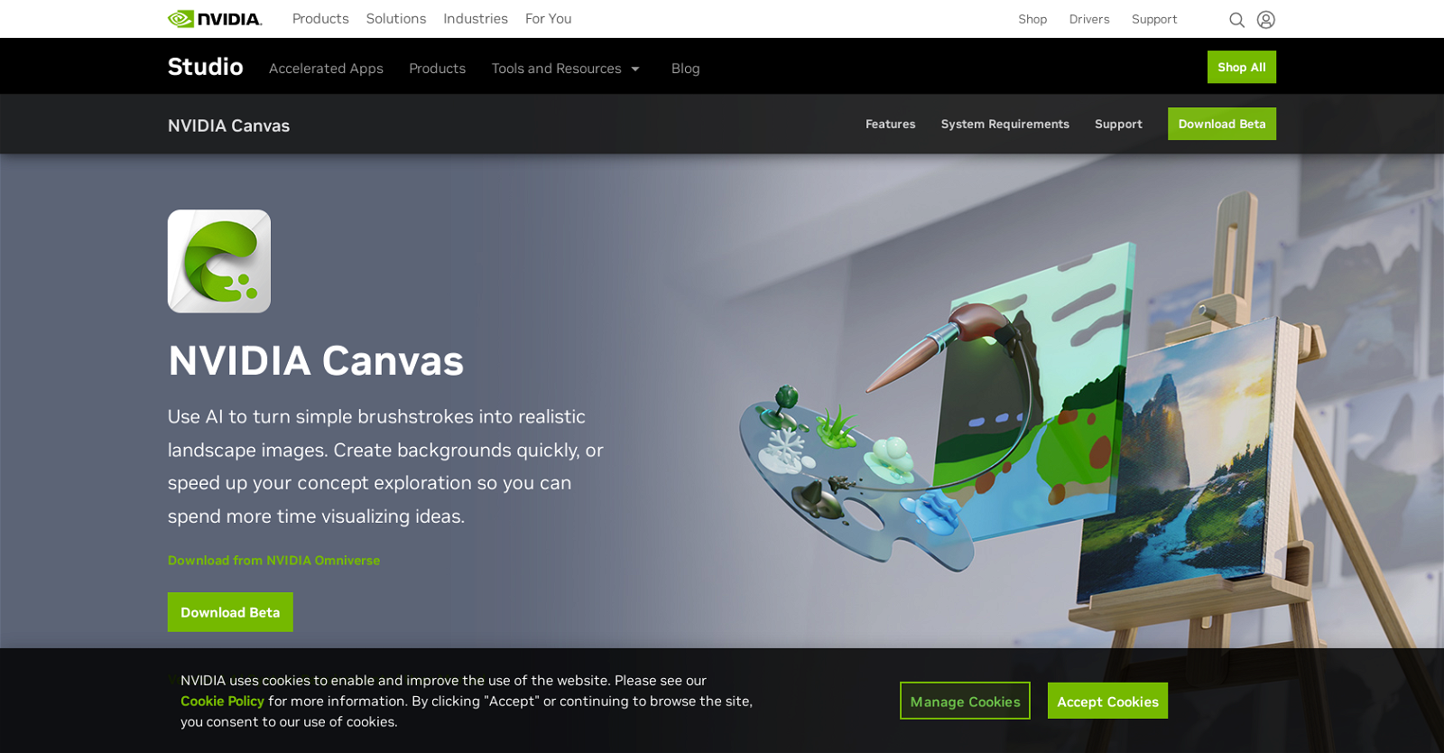 NVIDIA Canvas website