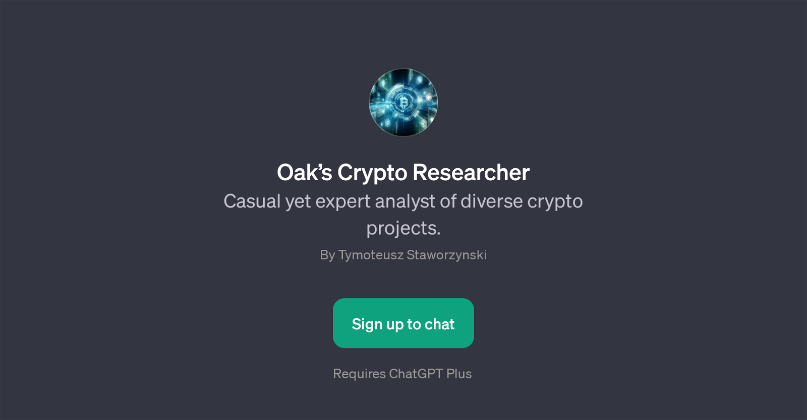Oaks Crypto Researcher website