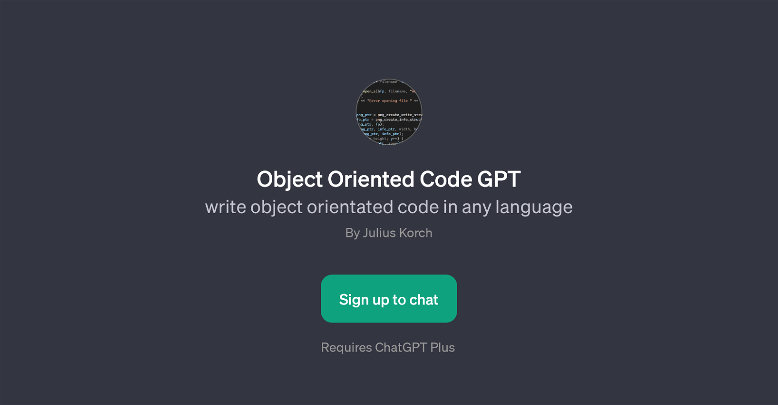 Object Oriented Code GPT website