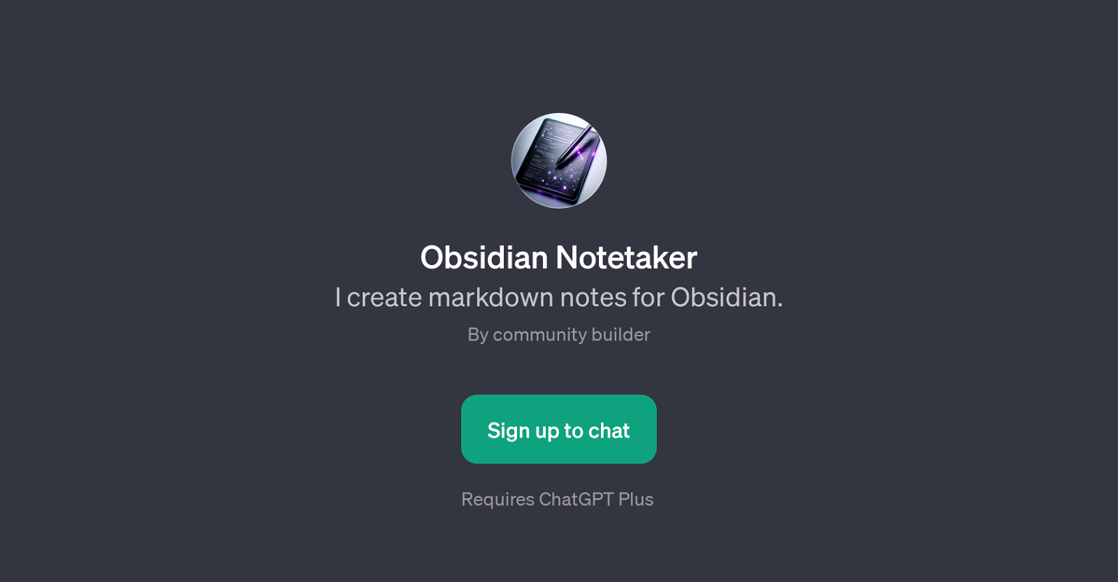 Obsidian Notetaker website