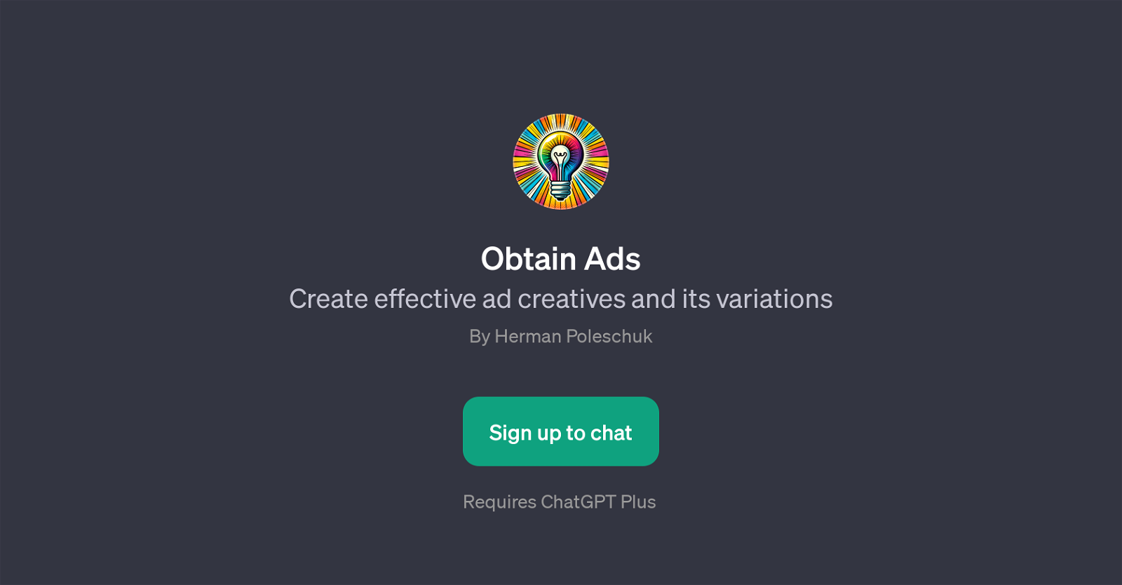 Obtain Ads website
