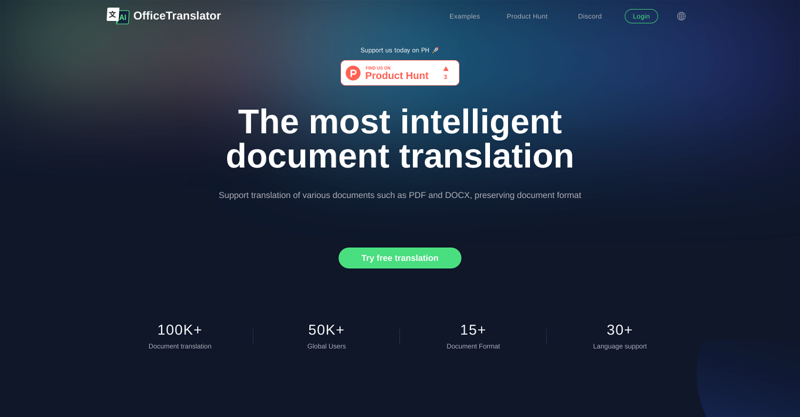 Office Translator website