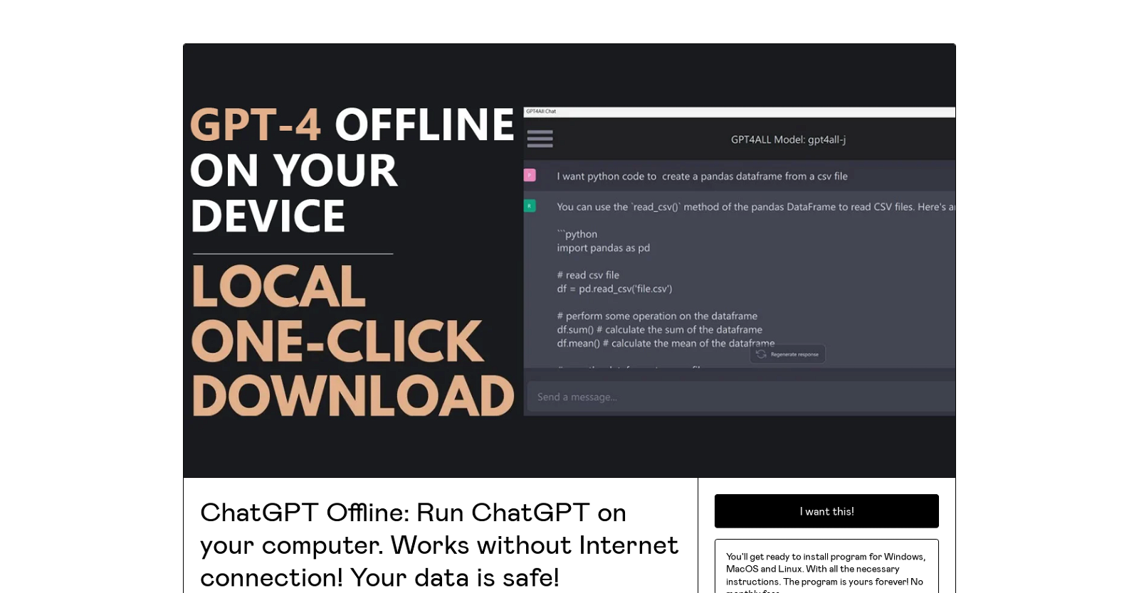 Offline ChatGPT website