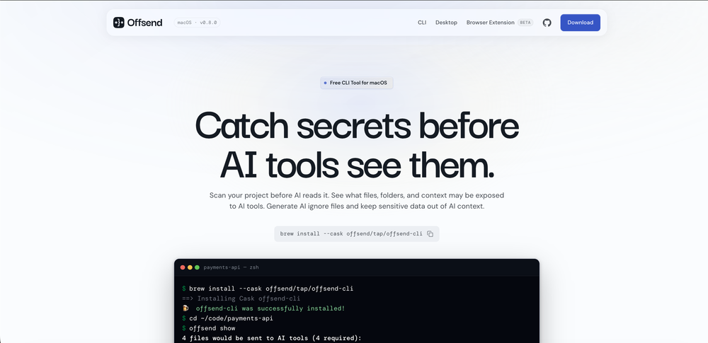 Offsend CLI website
