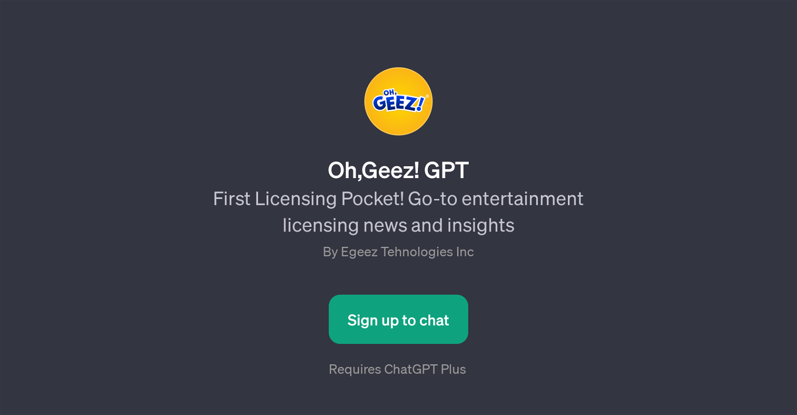Oh, Geez! GPT website