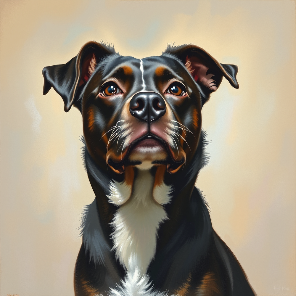 Oil painting dog portrait website