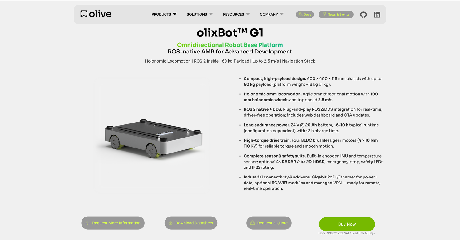 olixBot G1 website