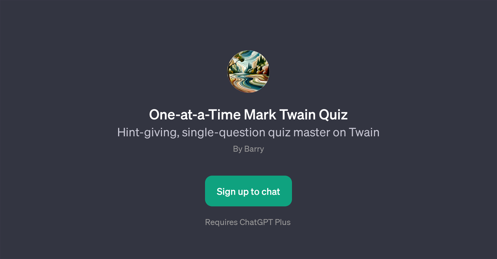 One-at-a-Time Mark Twain Quiz website