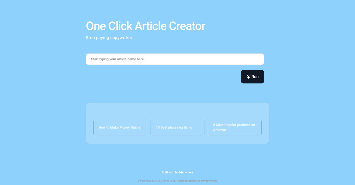 OneClickArticleCreator website