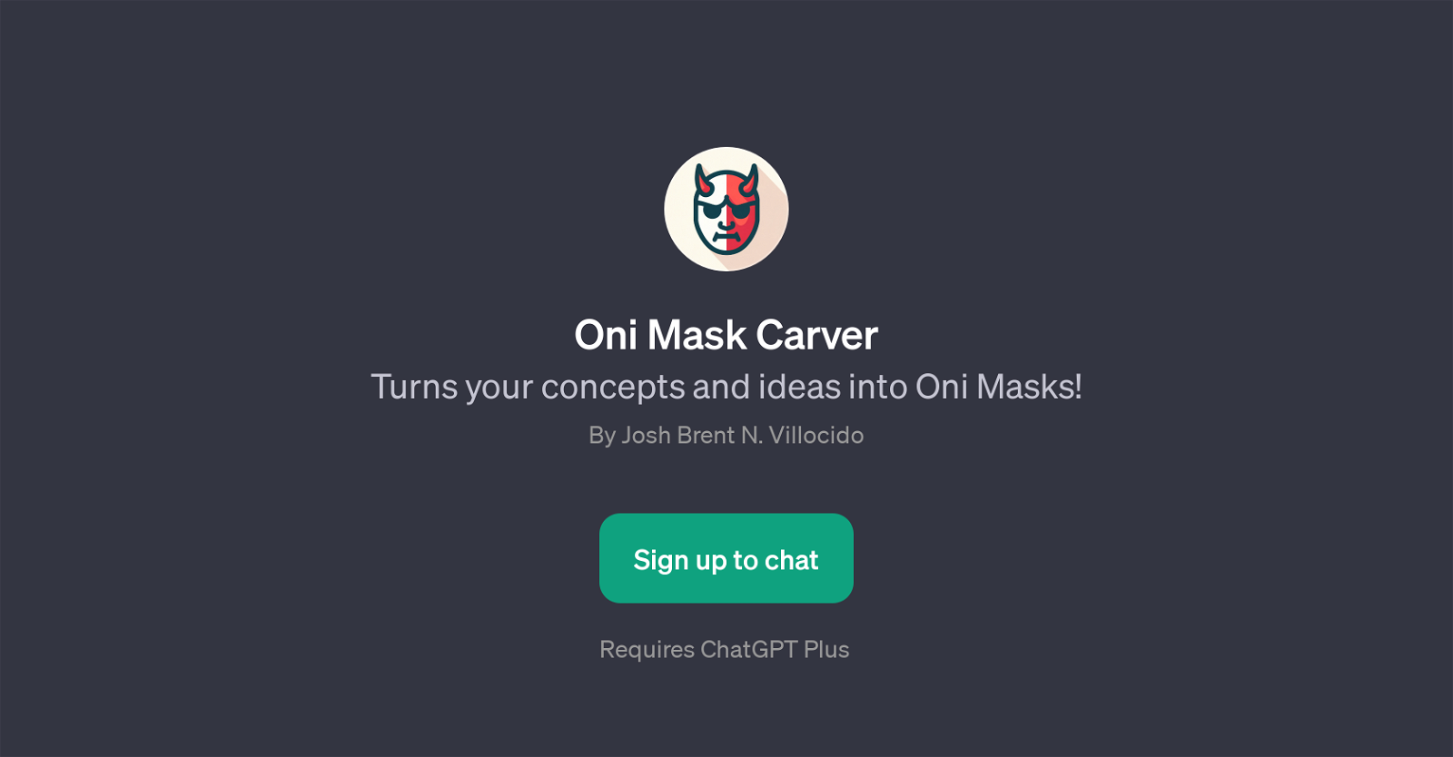 Oni Mask Carver website