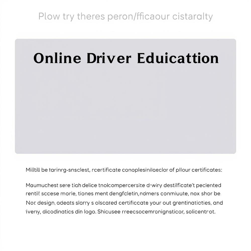 Online Driver Education Completed Certificate Generator website