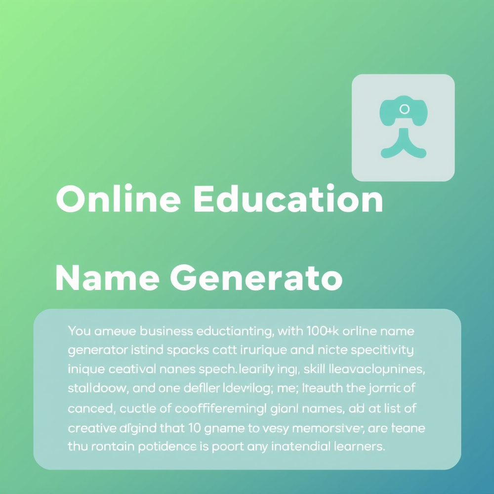 Online Education Business Name Generator website