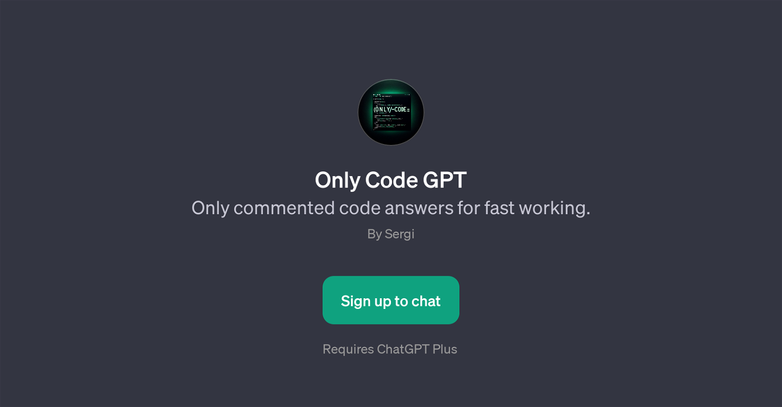 Only Code GPT website