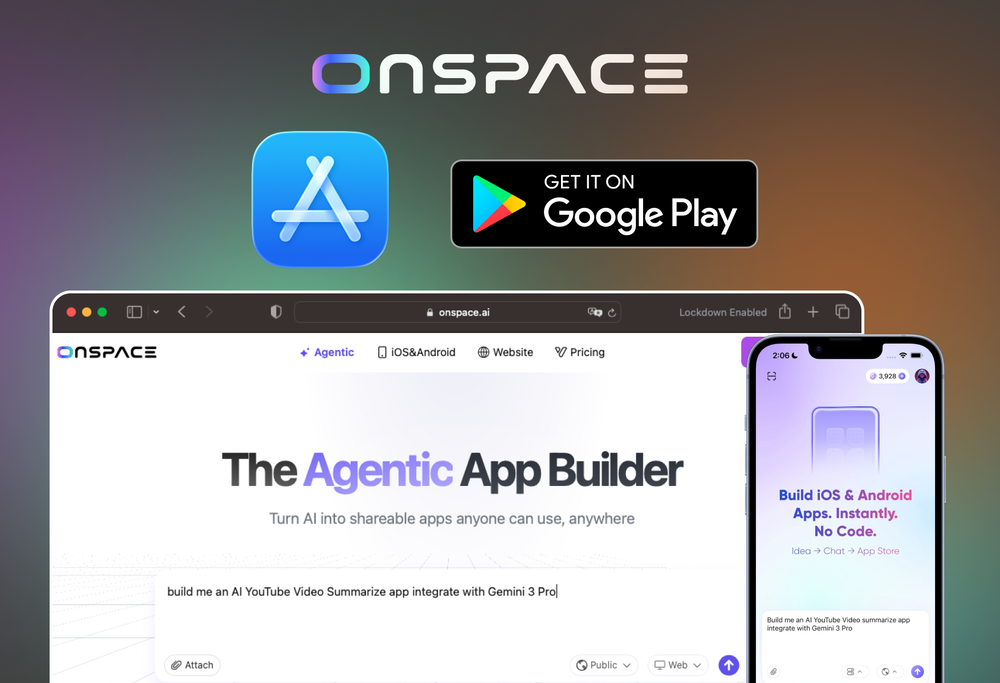 OnSpace.AI - The Agentic App Builder website