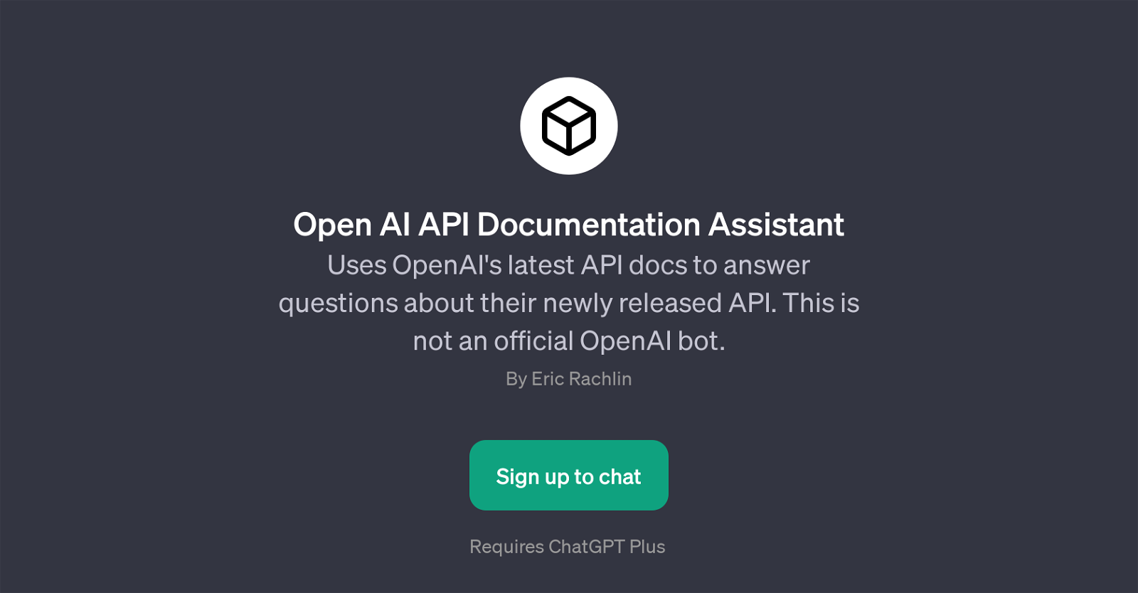 Open AI API Documentation Assistant website