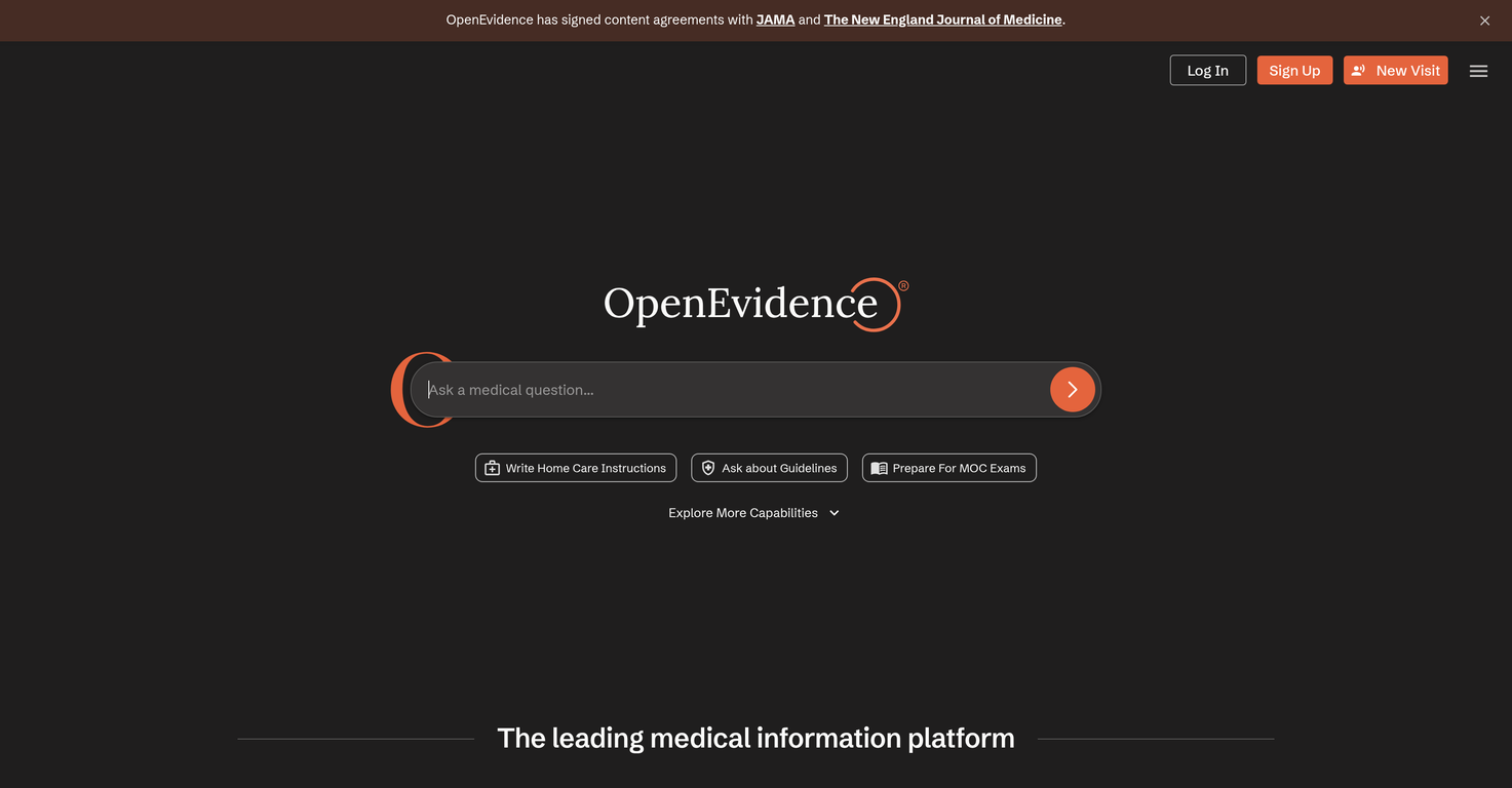 OpenEvidence website