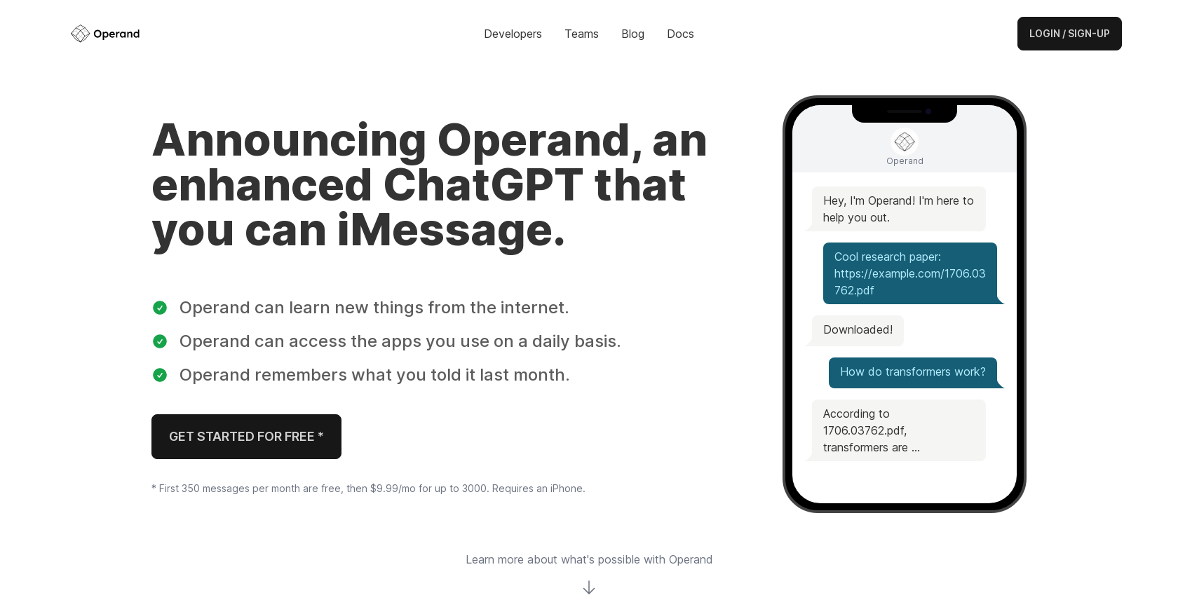 Operand website