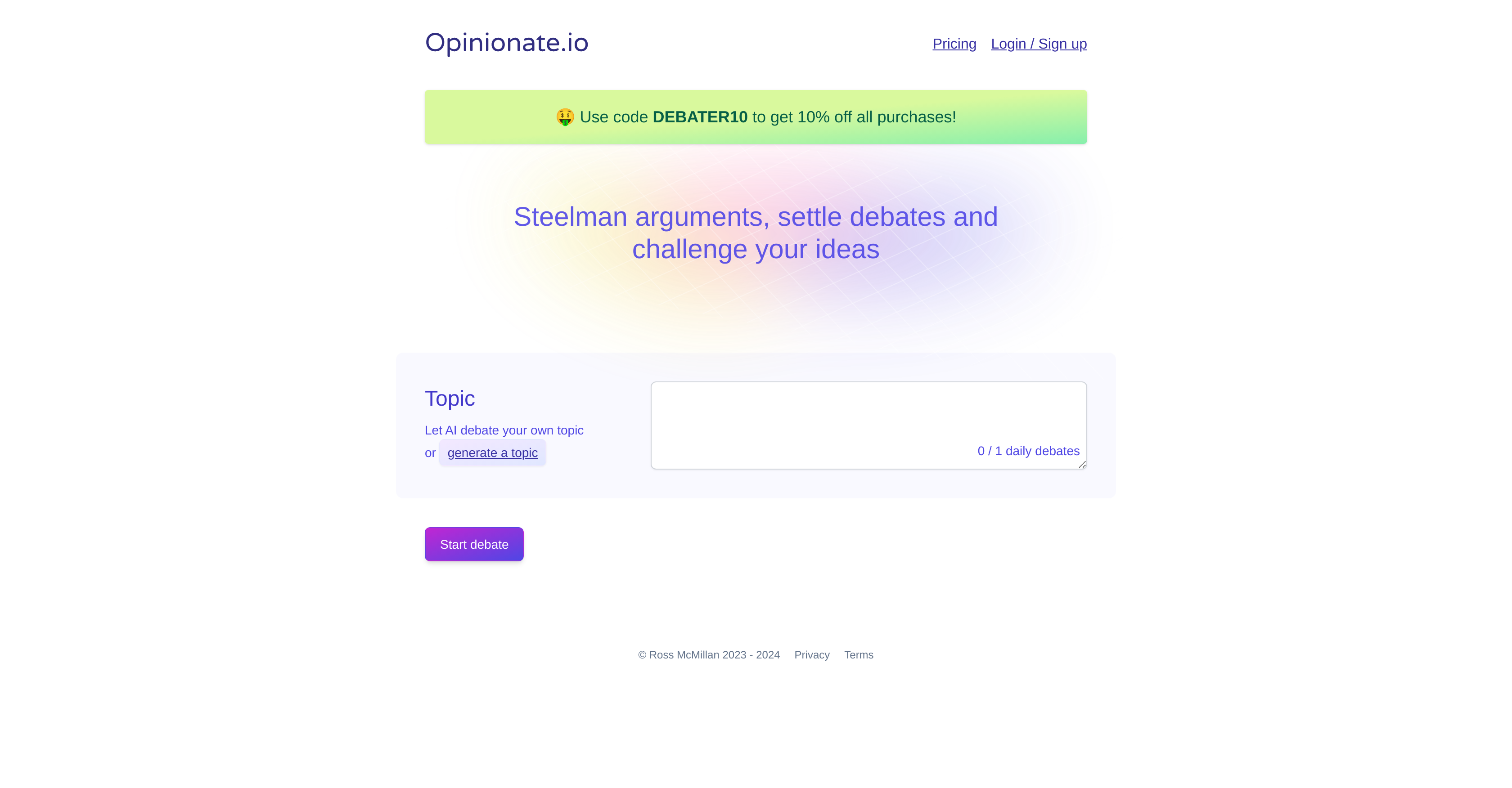 Opinionate website