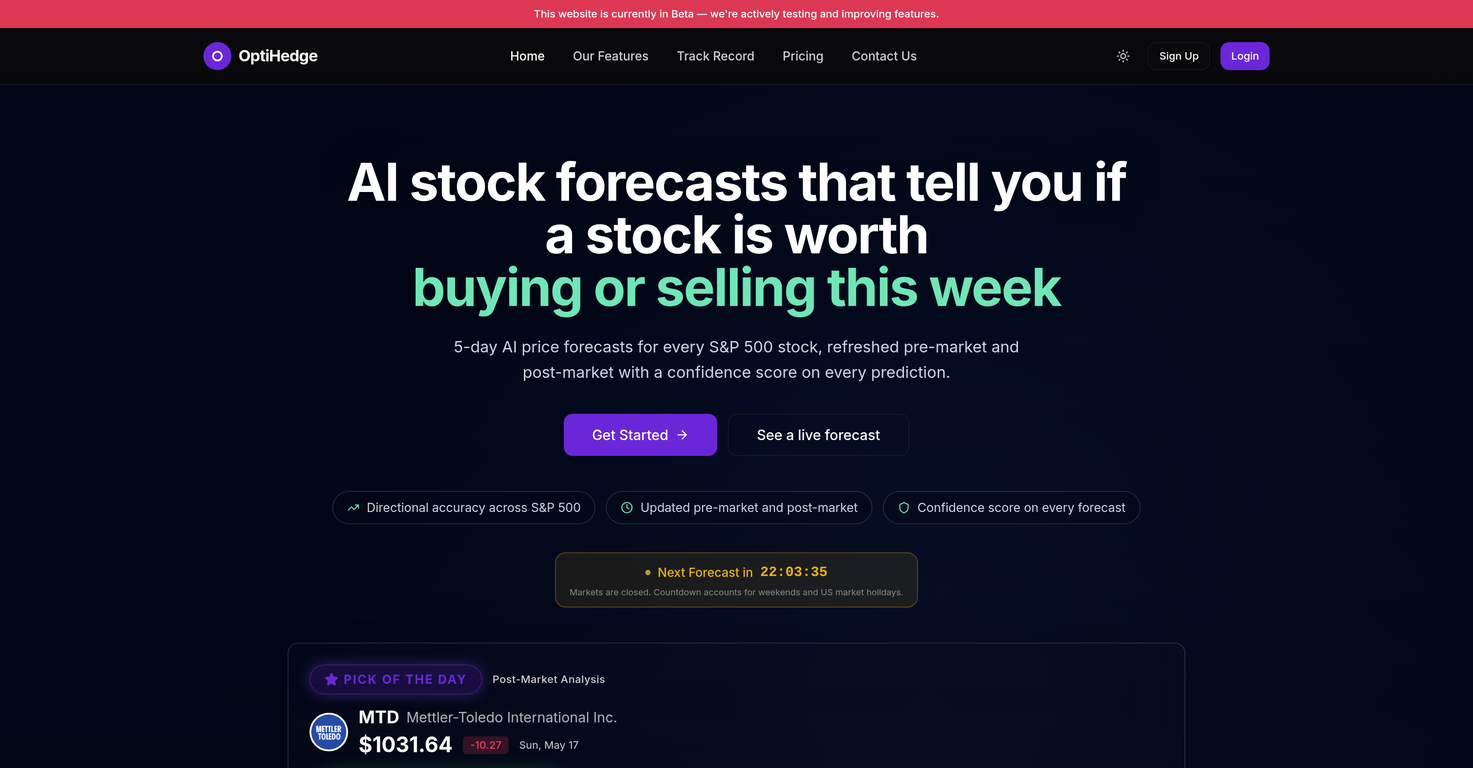 OptiHedge website
