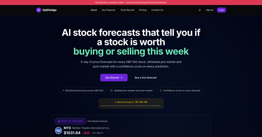 OptiHedge website