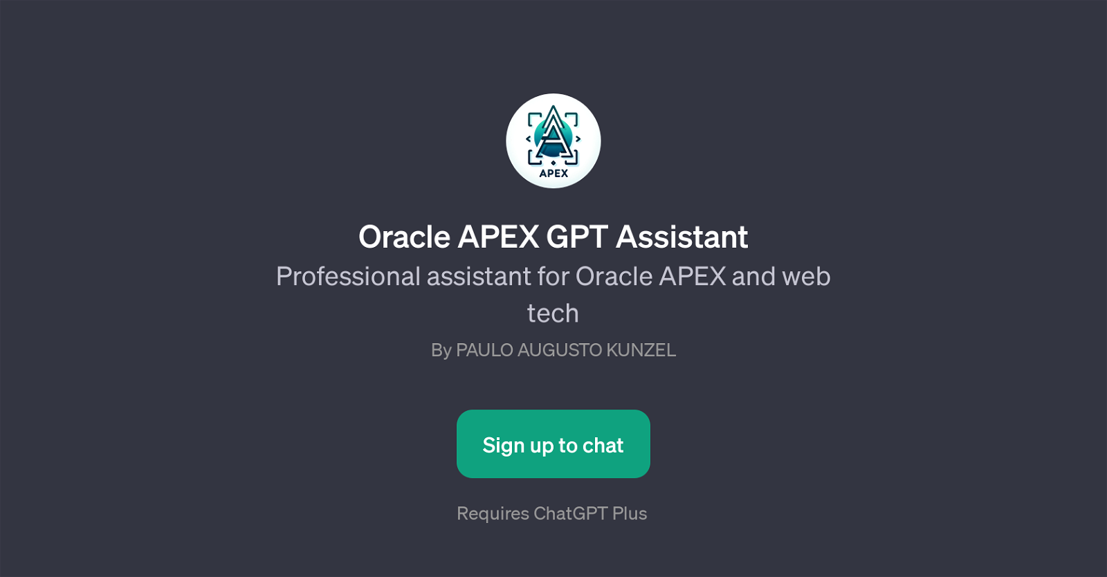 Oracle APEX GPT Assistant website