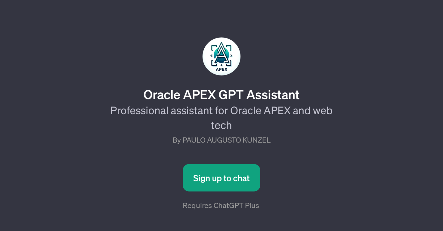 Oracle APEX GPT Assistant website